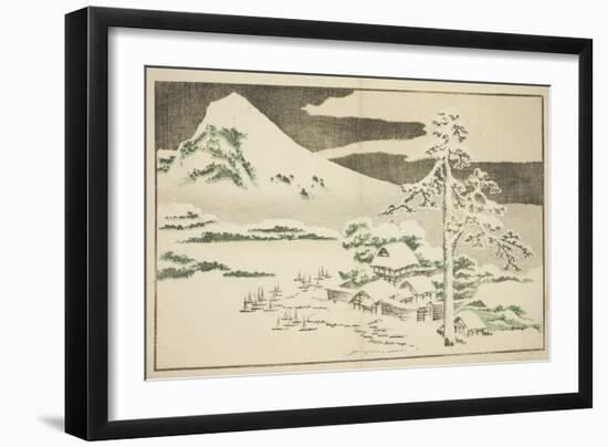 Mount Fuji in Winter, from the Picture Book of Realistic Paintings of Hokusai, C.1814-Katsushika Hokusai-Framed Giclee Print