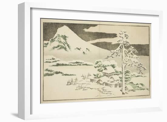 Mount Fuji in Winter, from the Picture Book of Realistic Paintings of Hokusai, C.1814-Katsushika Hokusai-Framed Giclee Print
