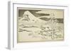 Mount Fuji in Winter, from the Picture Book of Realistic Paintings of Hokusai, C.1814-Katsushika Hokusai-Framed Giclee Print