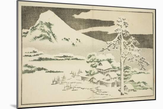Mount Fuji in Winter, from the Picture Book of Realistic Paintings of Hokusai, C.1814-Katsushika Hokusai-Mounted Giclee Print