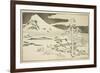 Mount Fuji in Winter, from the Picture Book of Realistic Paintings of Hokusai, C.1814-Katsushika Hokusai-Framed Giclee Print