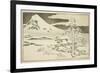 Mount Fuji in Winter, from the Picture Book of Realistic Paintings of Hokusai, C.1814-Katsushika Hokusai-Framed Giclee Print