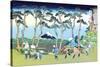 Mount Fuji Pilgrimage-Katsushika Hokusai-Stretched Canvas