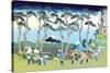 Mount Fuji Pilgrimage-Katsushika Hokusai-Stretched Canvas