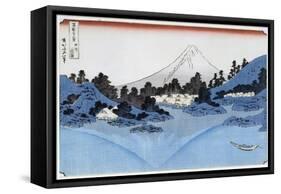 Mount Fuji Reflected in Lake Misaica, from the Series '36 Views of Mount Fuji' ('Fugaku…-Katsushika Hokusai-Framed Stretched Canvas