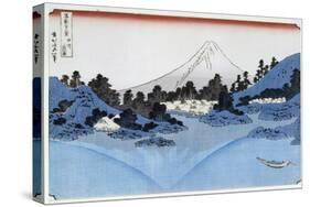 Mount Fuji Reflected in Lake Misaica, from the Series '36 Views of Mount Fuji' ('Fugaku…-Katsushika Hokusai-Stretched Canvas