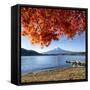 Mount Fuji seen from Lake Kawaguchiko, Yamanashi Prefecture, Japan-Jan Christopher Becke-Framed Stretched Canvas