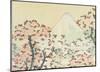 Mount Fuji seen through Cherry Blossom-Katsushika Hokusai-Mounted Art Print