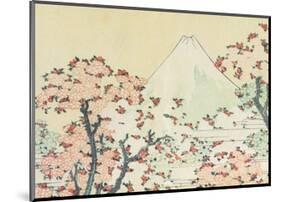 Mount Fuji seen through Cherry Blossom-Katsushika Hokusai-Mounted Art Print