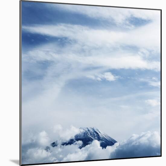 Mount Fuji with Clouds-Micha Pawlitzki-Mounted Photographic Print