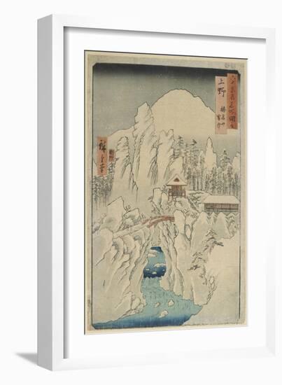 Mount Haruna in Snow, Kozuke Province, August 1853-Utagawa Hiroshige-Framed Giclee Print