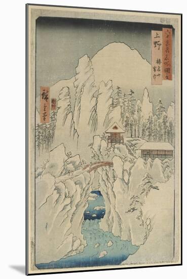 Mount Haruna in Snow, Kozuke Province, August 1853-Utagawa Hiroshige-Mounted Giclee Print