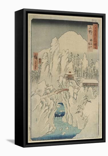 Mount Haruna in Snow, Kozuke Province, August 1853-Utagawa Hiroshige-Framed Stretched Canvas