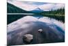 Mount Hood and Clouds in Reflection, Trillium Lake Wilderness Oregon-Vincent James-Mounted Photographic Print