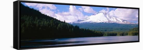 Mount Hood and Trillium Lake Near Portland, Oregon-null-Framed Stretched Canvas