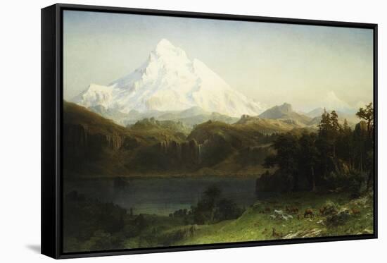 Mount Hood in Oregon-Albert Bierstadt-Framed Stretched Canvas