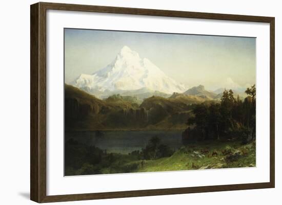 Mount Hood in Oregon-Albert Bierstadt-Framed Giclee Print