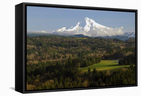 Mount Hood, Jonsrud Viewpoint, Sandy, Oregon, USA-Michel Hersen-Framed Stretched Canvas