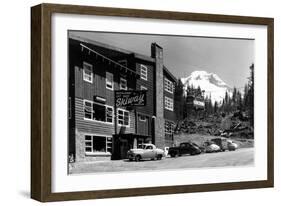 Mount Hood, Oregon - Govt. Camp Skiway Terminal to Timberline Exterior View-Lantern Press-Framed Art Print