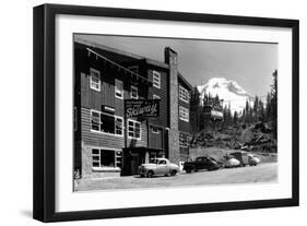 Mount Hood, Oregon - Govt. Camp Skiway Terminal to Timberline Exterior View-Lantern Press-Framed Art Print