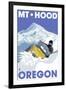 Mount Hood, Oregon, Snowmobile Scene-Lantern Press-Framed Art Print