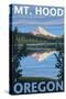 Mount Hood, Oregon, View of the Mountain from Lost Lake-Lantern Press-Stretched Canvas