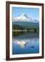 Mount Hood, part of the Cascade Range, perfectly reflected in the still waters of Trillium Lake, Or-Martin Child-Framed Photographic Print