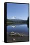 Mount Hood, part of the Cascade Range, perfectly reflected in the still waters of Trillium Lake, Or-Martin Child-Framed Stretched Canvas