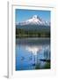 Mount Hood, part of the Cascade Range, perfectly reflected in the still waters of Trillium Lake, Or-Martin Child-Framed Photographic Print