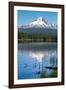 Mount Hood, part of the Cascade Range, perfectly reflected in the still waters of Trillium Lake, Or-Martin Child-Framed Photographic Print