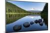 Mount Hood, part of the Cascade Range, perfectly reflected in the still waters of Trillium Lake, Or-Martin Child-Mounted Photographic Print