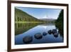 Mount Hood, part of the Cascade Range, perfectly reflected in the still waters of Trillium Lake, Or-Martin Child-Framed Photographic Print