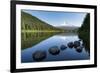 Mount Hood, part of the Cascade Range, perfectly reflected in the still waters of Trillium Lake, Or-Martin Child-Framed Photographic Print