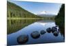 Mount Hood, part of the Cascade Range, perfectly reflected in the still waters of Trillium Lake, Or-Martin Child-Mounted Photographic Print