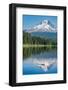 Mount Hood, part of the Cascade Range, perfectly reflected in the still waters of Trillium Lake, Or-Martin Child-Framed Photographic Print