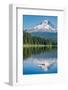 Mount Hood, part of the Cascade Range, perfectly reflected in the still waters of Trillium Lake, Or-Martin Child-Framed Photographic Print