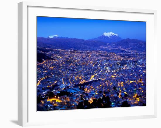 Mount Illimani, Andes Mountains, Templo Andino Jach'A Apacheta Mirador, Views of La Paz from El Alt-John Coletti-Framed Photographic Print