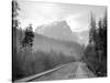 Mount Index and Great Northern Tracks at Index, 1906-Asahel Curtis-Stretched Canvas