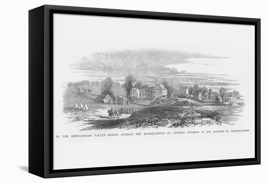 Mount Jackson - Fremont's Headquarters in the Shenandoah-Frank Leslie-Framed Stretched Canvas