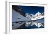 Mount Jichu Drake and Sophu Lake Seen on Jhomolhari Trek, Bhutan-Howie Garber-Framed Photographic Print