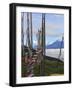 Mount Jumolhari at 7300M Seen Through Prayer Flags from Chelela Pass, Bhutan-Tom Norring-Framed Photographic Print