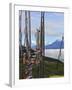 Mount Jumolhari at 7300M Seen Through Prayer Flags from Chelela Pass, Bhutan-Tom Norring-Framed Photographic Print