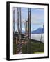 Mount Jumolhari at 7300M Seen Through Prayer Flags from Chelela Pass, Bhutan-Tom Norring-Framed Photographic Print