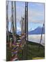 Mount Jumolhari at 7300M Seen Through Prayer Flags from Chelela Pass, Bhutan-Tom Norring-Mounted Photographic Print