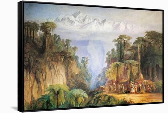 Mount Kanchenjunga from Darjeeling-Edward Lear-Framed Stretched Canvas