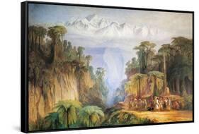 Mount Kanchenjunga from Darjeeling-Edward Lear-Framed Stretched Canvas