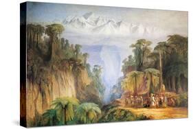 Mount Kanchenjunga from Darjeeling-Edward Lear-Stretched Canvas