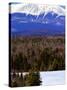 Mount Katahdin Looms in the Background Near Millinocket, Maine-Pat Wellenbach-Stretched Canvas
