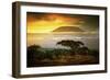 Mount Kilimanjaro and Clouds Line at Sunset, View from Savanna Landscape in Amboseli, Kenya, Africa-Michal Bednarek-Framed Photographic Print