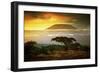 Mount Kilimanjaro and Clouds Line at Sunset, View from Savanna Landscape in Amboseli, Kenya, Africa-Michal Bednarek-Framed Photographic Print